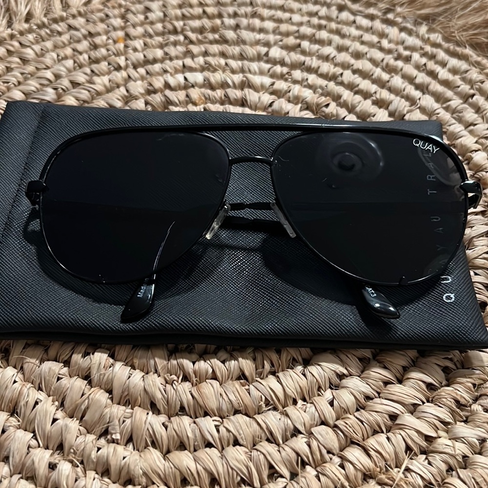 Quay High Key black aviator sunglasses